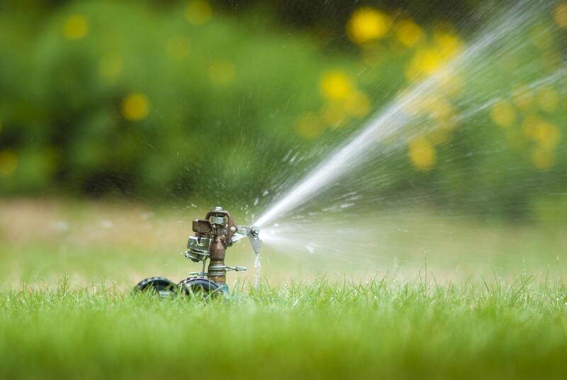 water sprinklers during work 